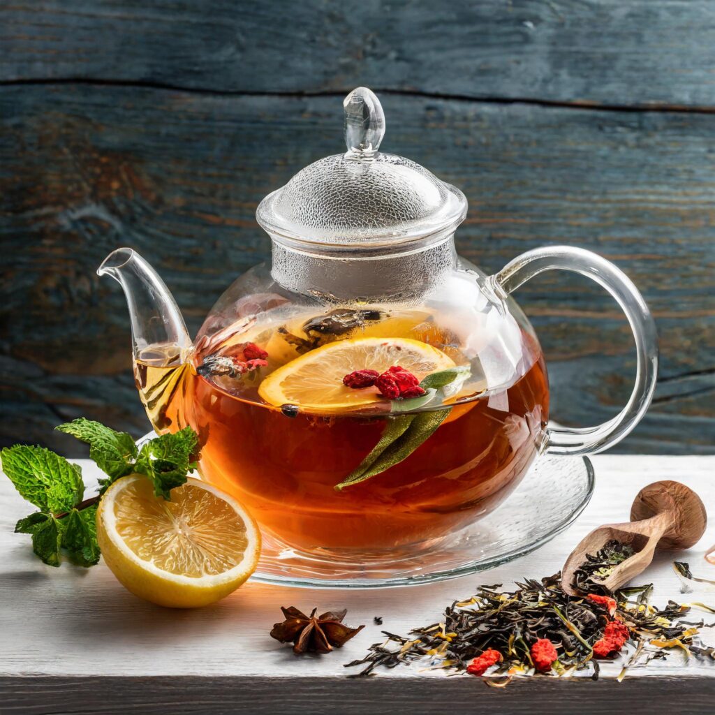 natural tea steeping